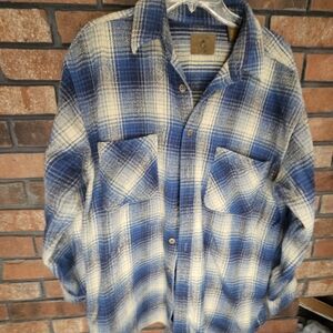 St. John's bay blue plaid button down top